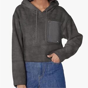 UGG Women's Myley Sherpa Hoodie color Gray Sz Large